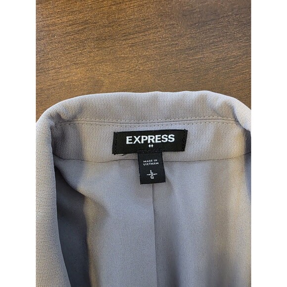 Express Double Breasted Blazer Jacket Large Gray Like New Career Suit - Picture 2 of 7